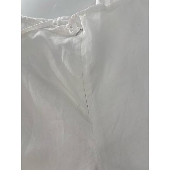 Kaelyn Max Vintage Pants Womens 14 White Canvas Sheer Floral Butterfly Cropped - Picture 12 of 16